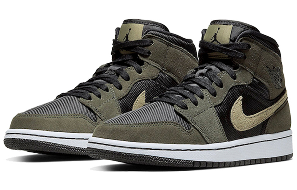Кроссовки Jordan Air Jordan 1 Mid Olive Green (Женская размерная сетка)