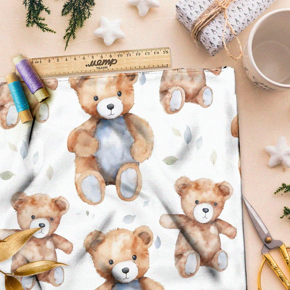 Ткань Барби игрушечные акварельные медведи