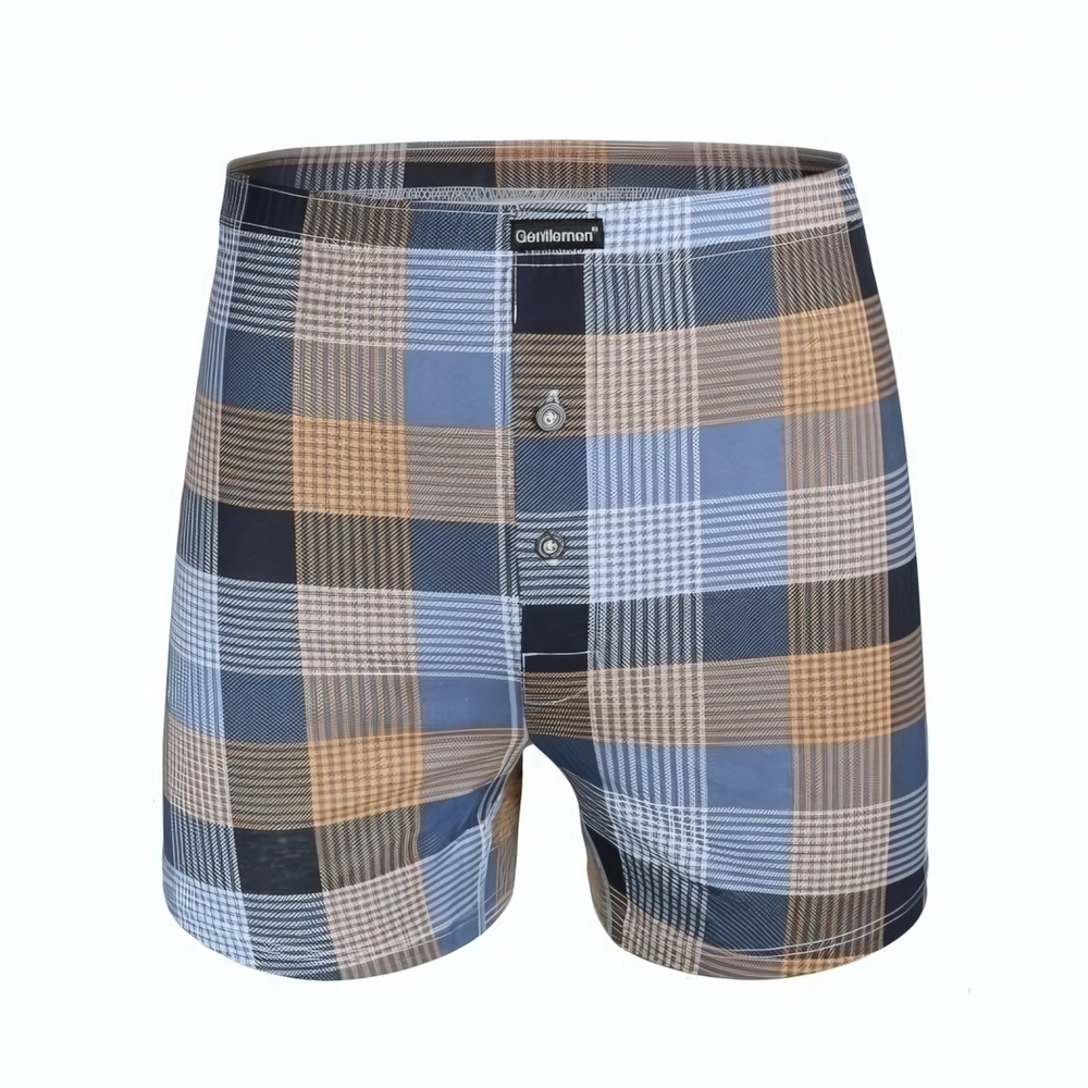 Клетчатые трусы-боксеры +size Gentlemen (Размер: 4X) (Цвет: красная шотландка)