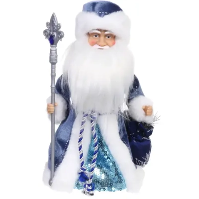 Дед Мороз «Волшебство» 30 см в синей шубке