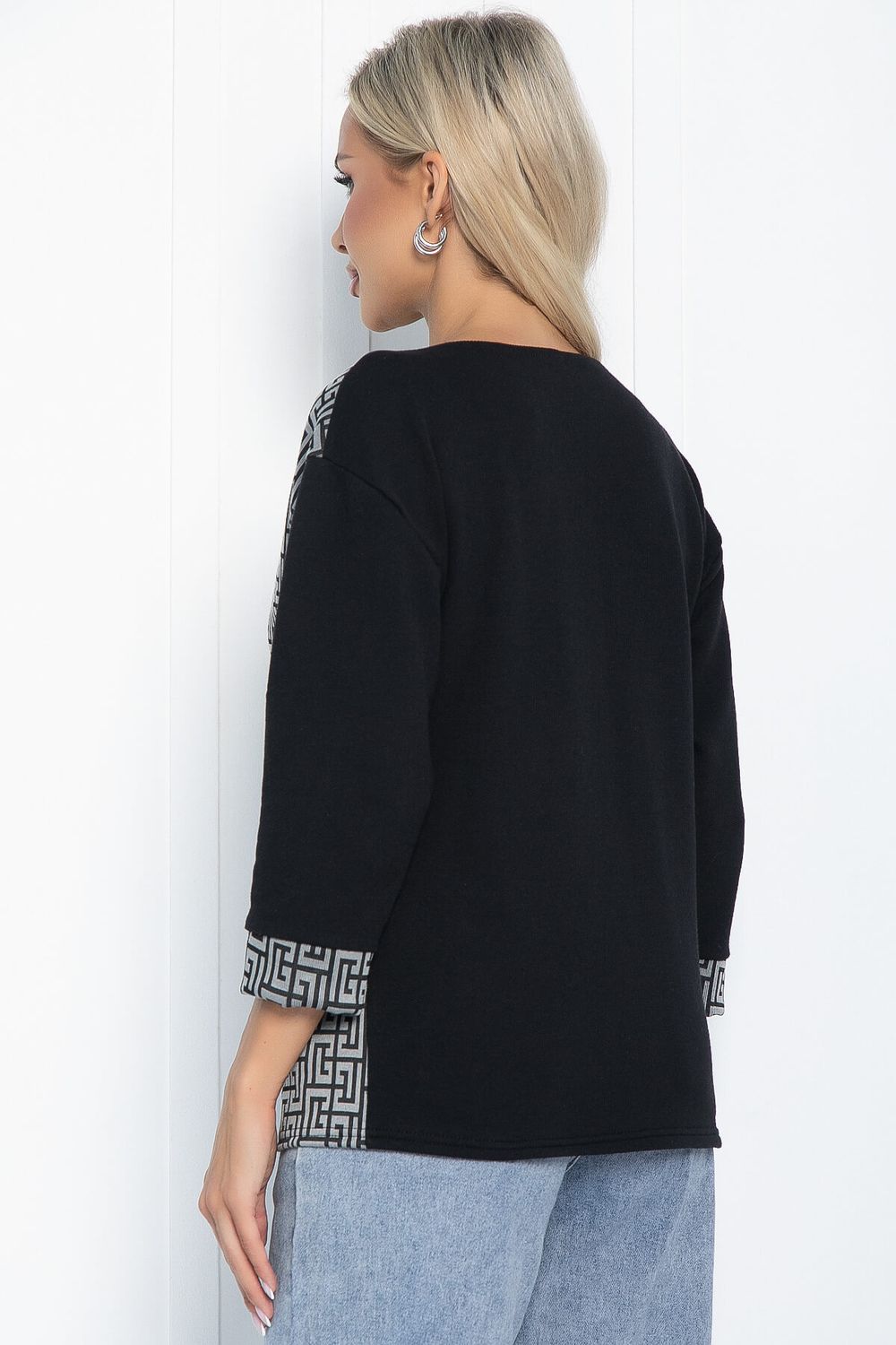 Блуза Греческие мотивы (черно-серая) Б11292 LT Collection