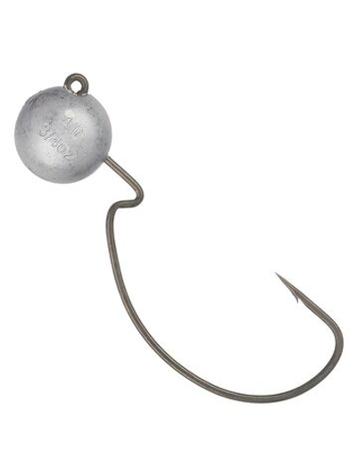 Джиг-головка для рыбалки BKK на офсетном крючке Silent Chaser - 1X - EWG Round Head, размер крючка 4/0, вес 21г, 2 шт.