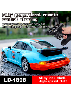 Радиоуправляемая машина для дрифта LD RC масштаб 1:18 2WD 2.4G Porsche 911 - 1898 Blue c гироскопом