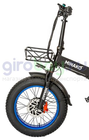 Электровелосипед Minako F10 Pro Dual (полный привод) - Синий обод фото 4