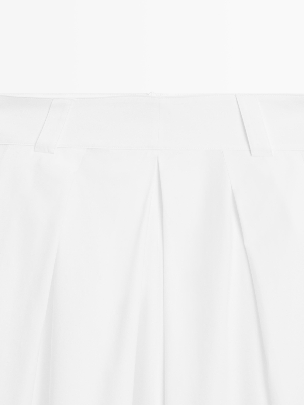 Massimo Dutti Юбка миди с петлями для пояса, белый