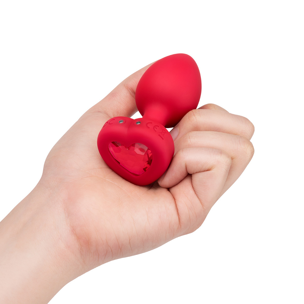 b-Vibe VIBRATING HEART SHAPE JEWEL PLUG M/L - Анальная пробка с ДУ