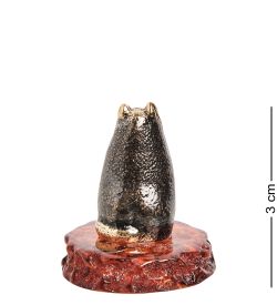 Народные промыслы AM- 358 Фигурка «Кот кенигсбергский» (латунь, янтарь)