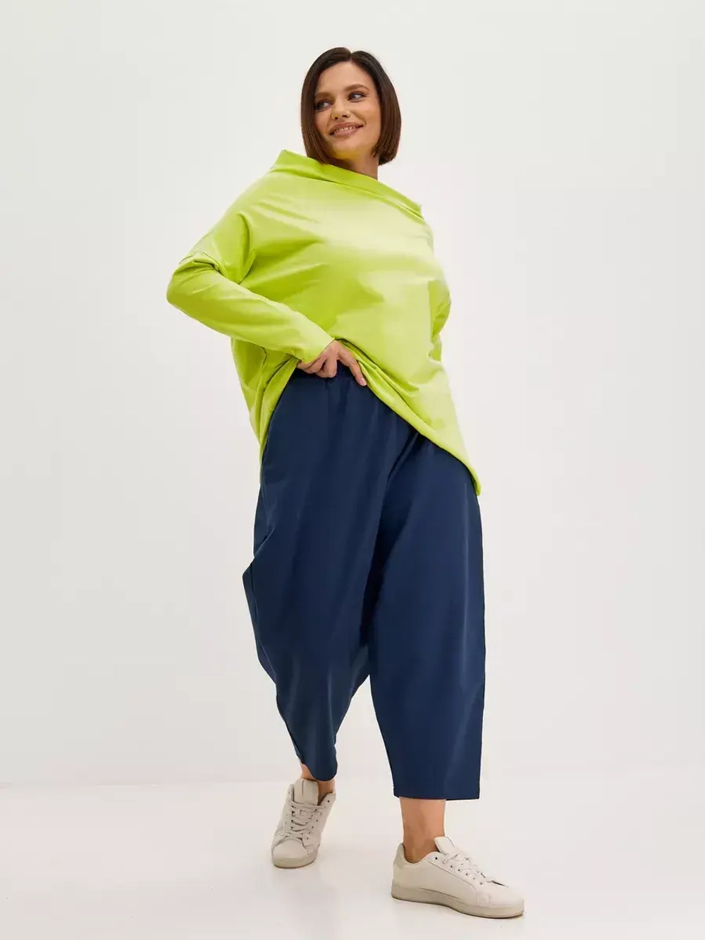 Штаны бананы оверсайз индиго