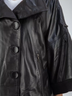 Кожаный плащ длинный пальто оверсайз