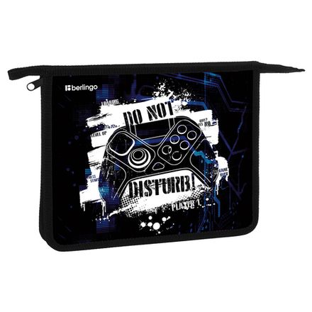 Папка для тетрадей 1 отделение А5 на молнии Berlingo Do not disturb, пластик