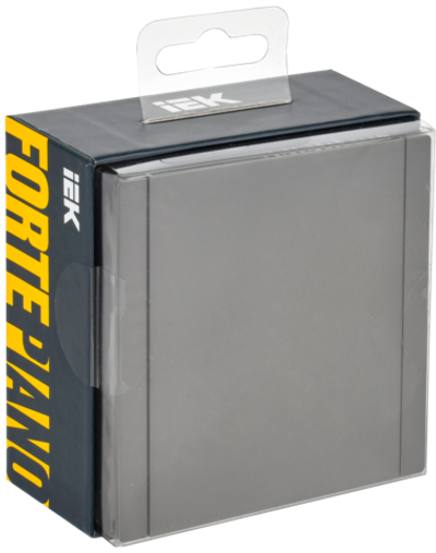 FORTE&PIANO Розетка 1-местная с заземлением с защитными шторками и крышкой винтовое крепление 16А IP44 FP521 сталь IEK