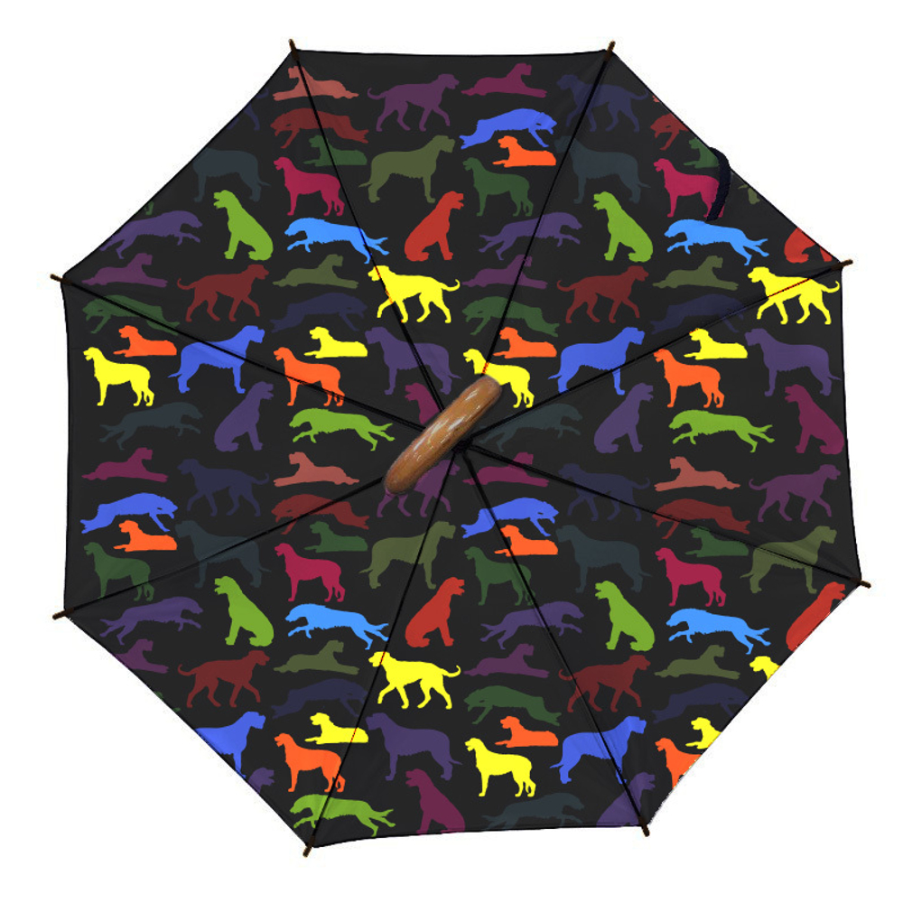 Зонт "Цветные Силуэты вашей собаки"