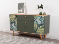 Матиас комод 16.245 Гикори Рокфорд / Дымчатый Зеленый