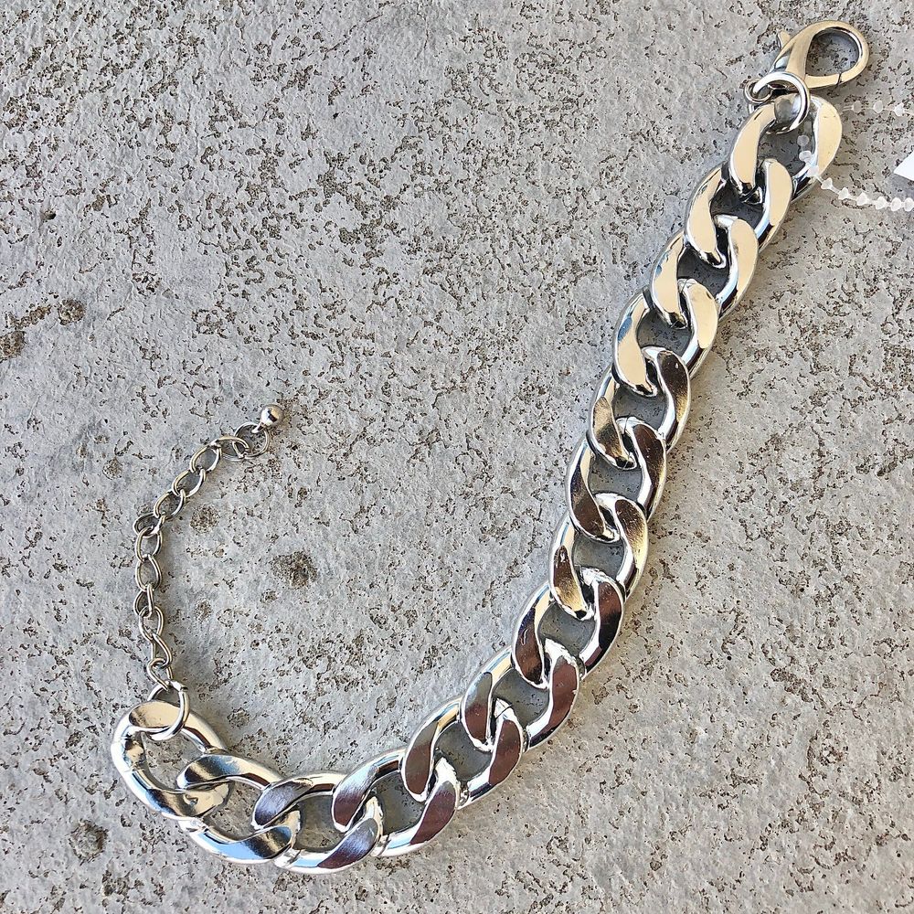 браслет-цепь плоское плетение, цвет серебро браслет-цепь плоское плетение, цвет серебро