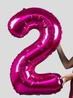 FM Шар 40" / 102 см "Цифра 2" фуксия фуше (БГ-60)