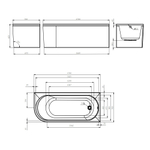 Ванна акриловая угловая правосторонняя, 170x70 см, с панелью и каркасом AM.PM X-Joy W94A-170R70W-ARP