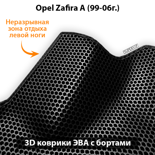 Передние автомобильные коврики ЭВА с бортами для Opel Zafira A (99-06г.)