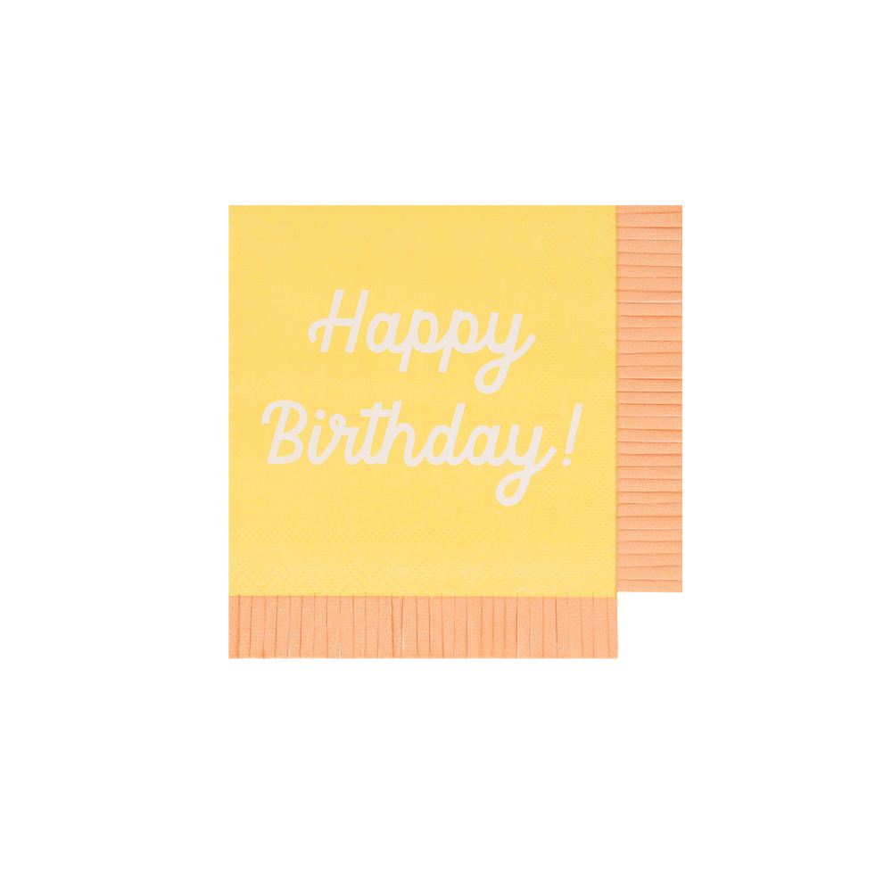Салфетки маленькие цветные "Happy Birthday" 16 шт.