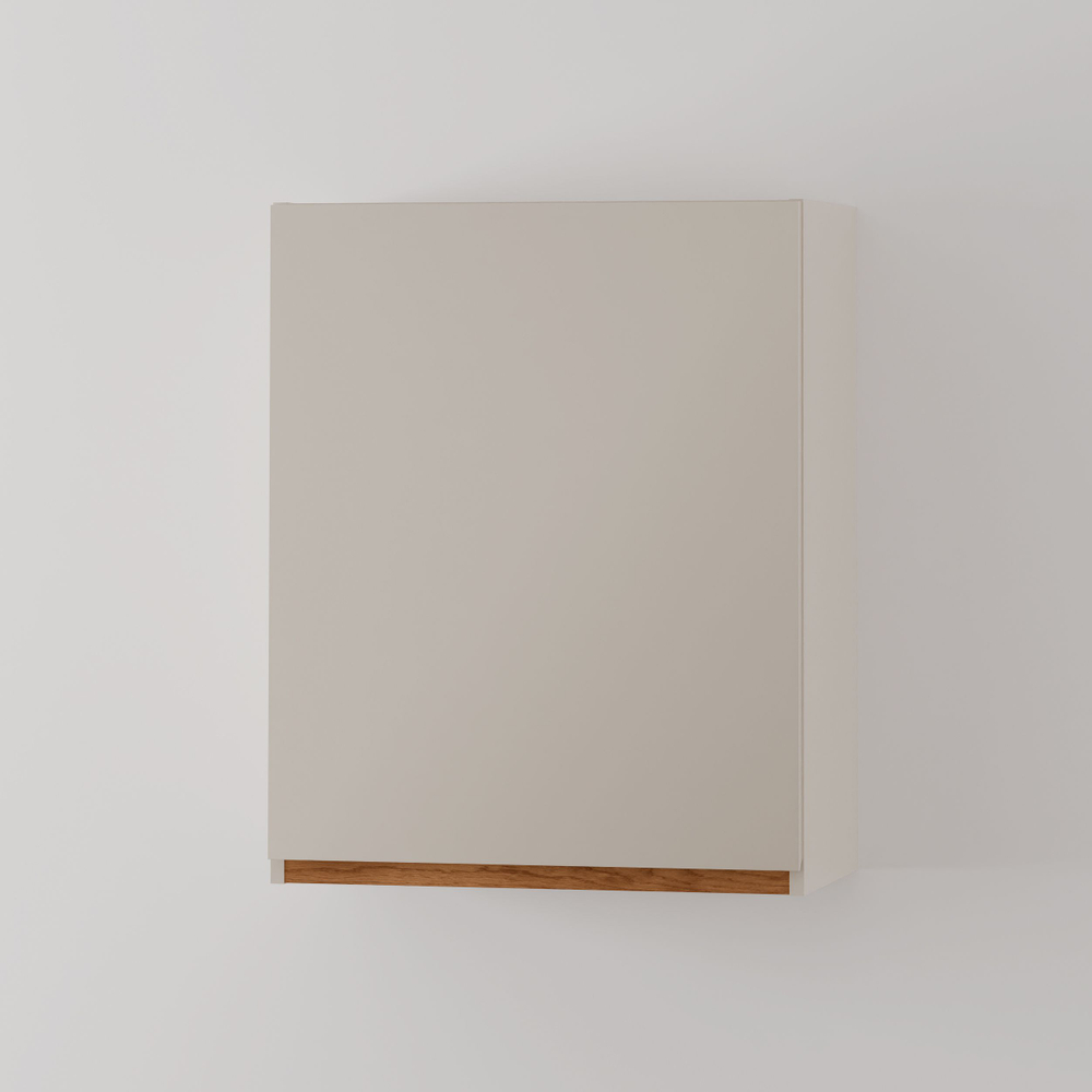 Шкаф кухонный навесной 60х32х75, Виго, для сушки посуды / кухонный модуль с дверцей и полкой / персидский жемчуг, массив дуба, серый, Dipriz