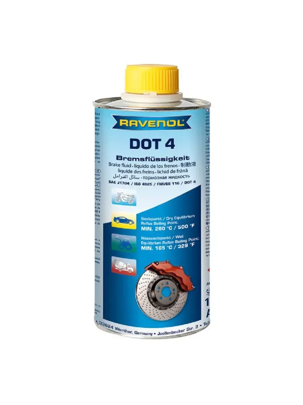 Тормозная жидкость RAVENOL DOT-4 (0,5 л)