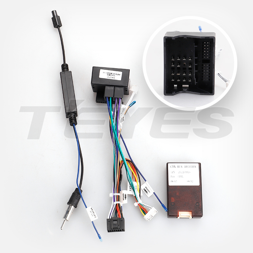 Комплект рамки с разъёмами 9" Opel Astra H 2004-2014+черная рамка переноса БК (наверх) - Car-Smart 7382B