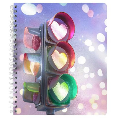 Тетрадь А5 80л. клетка "Светофор любви" гребень, выборочный ТВИН УФ-лак, мелов.картон (Феникс+)