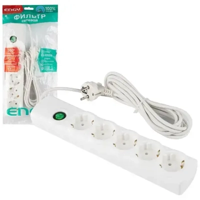 Сетевой фильтр ENGY Сеть-2 3мроз. (ПВС 3*0,75) белый