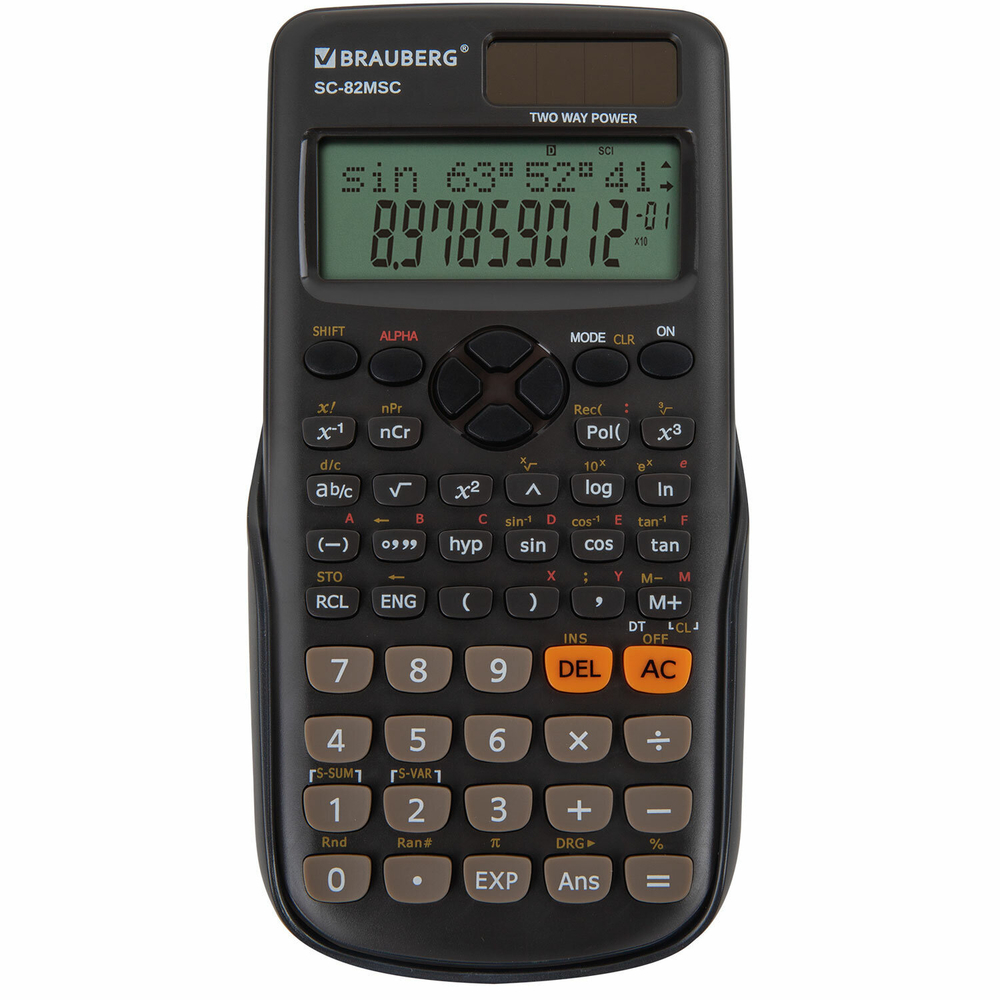 Калькулятор инженерный BRAUBERG SC-82MSС (165х84 мм) 240 функций 10+2 разрядов двойное питание