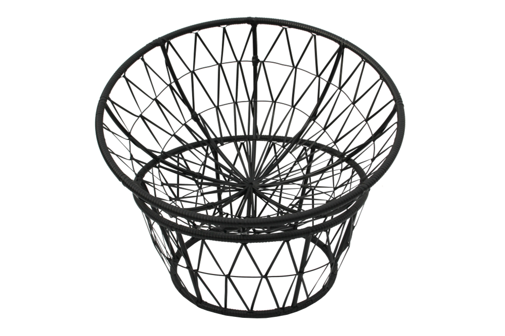 Кресло для отдыха Garden Story Папасан 1уп, ротанг искусст (черный, подушка коричневая) (М)