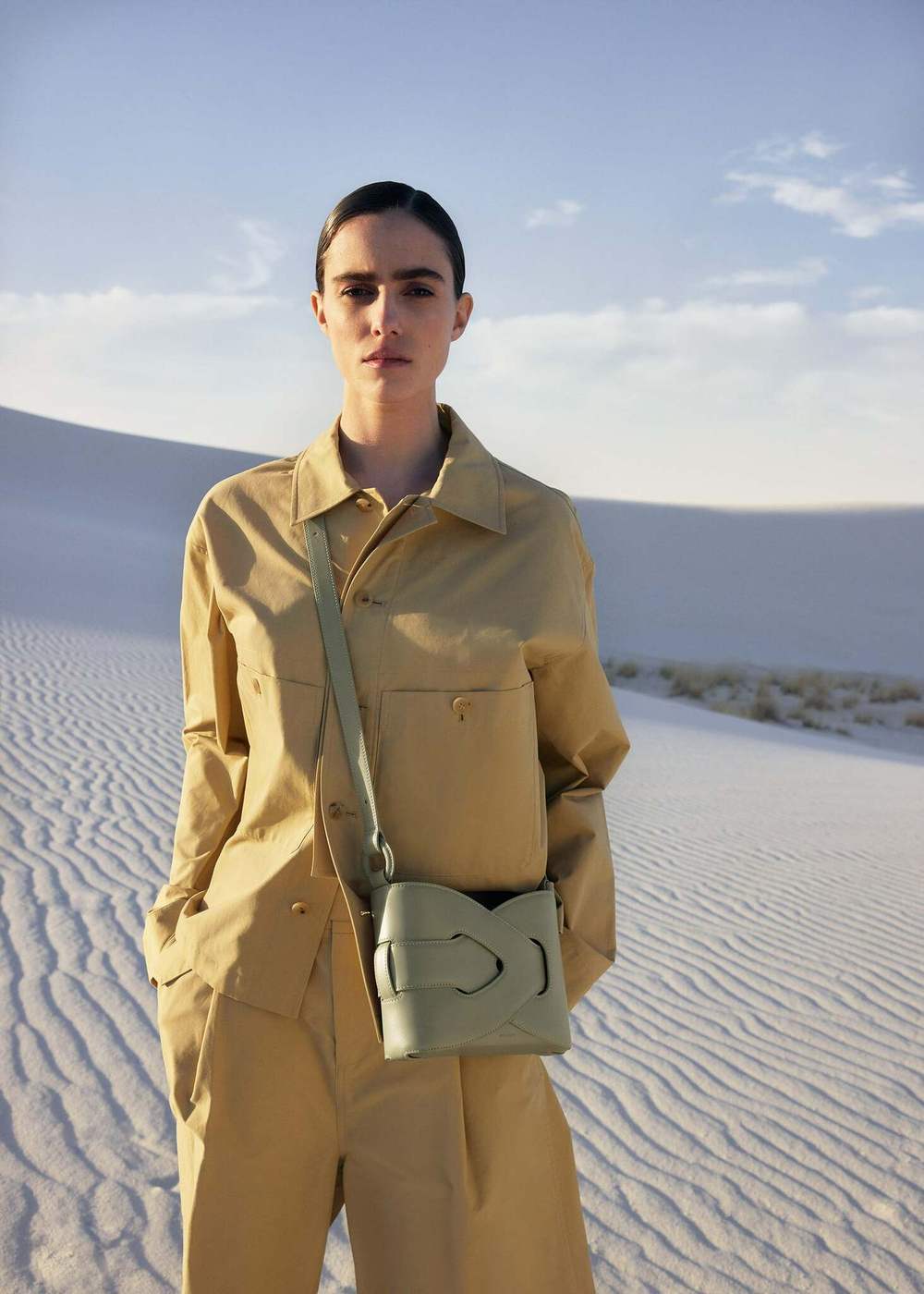 Сумка Polene NODDE EDITION SMOOTH OLIVE