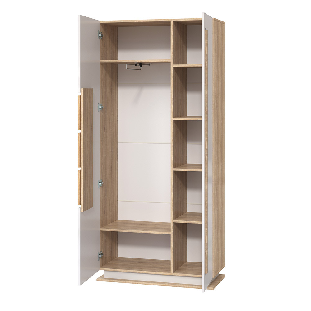Шкаф для одежды Дора 30.01-02, Дуб Сонома, Белый