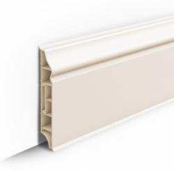 Плинтус ПВХ Идеал Дюра фигурный 037 Молочно-белый 80х16х2200 мм