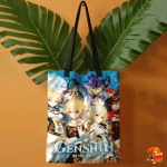 Сумка шоппер с принтом Genshin Impact