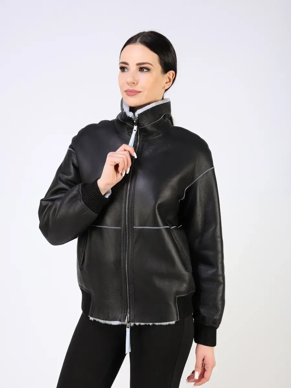 Дубленка зимняя двухсторонняя шуба укороченная