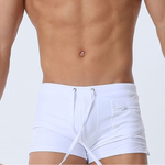 Белые мужские плавки-хипсы с кармашком на замке (Размер: 5X) (Цвет: белый)