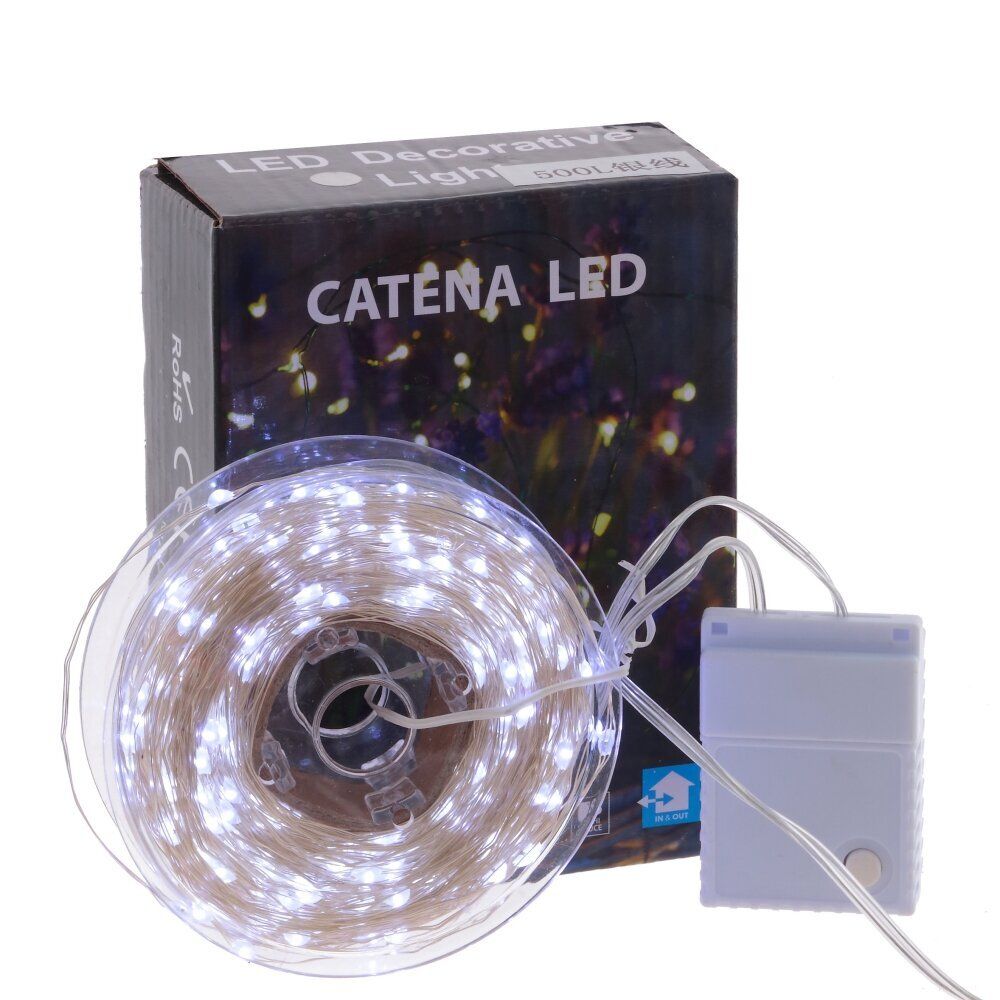 GAEM Электрогирлянда "Роса", L50м, 500 LED, хол бел, 8 тип свеч, 7W, шнур прозр леска, IP20