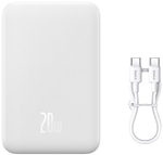 Внешний аккумулятор Baseus Magnetic Mini C+Qi 20W (MagSafe) PPCX150002 20000 мАч белый