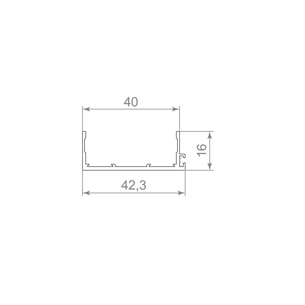 Крышка вертикальная под щетку SLD.Scope 43/16/3200 cover BL (3,2 м)