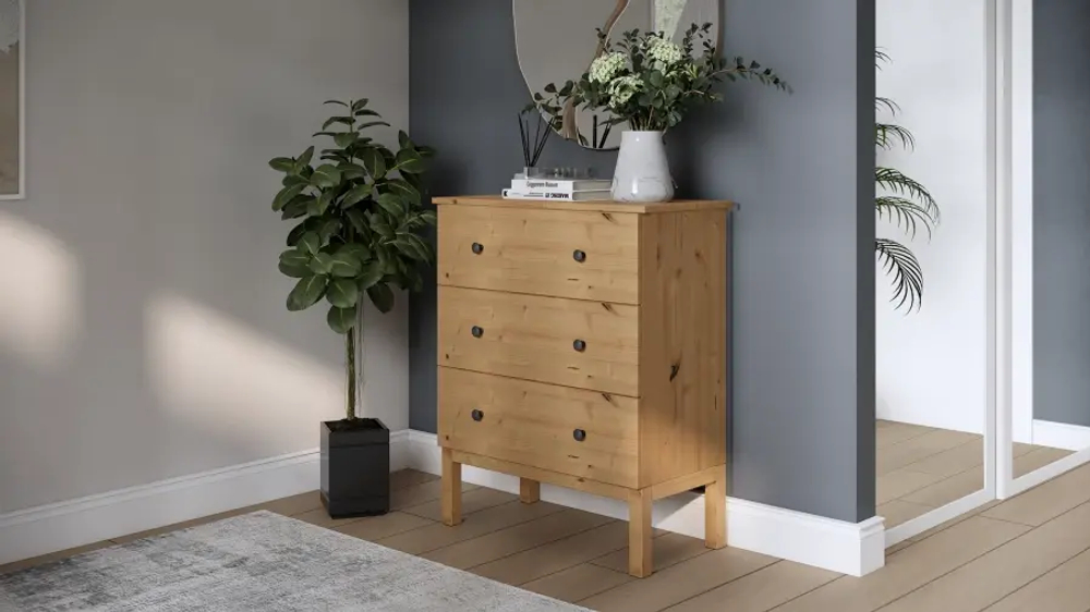 Комод с 3 ящиками - аналог IKEA IDANAS/IDANÄS/ИДАНЭС/ ТИРАНА / ИКЕА 95х79х39 см, светло-коричневый