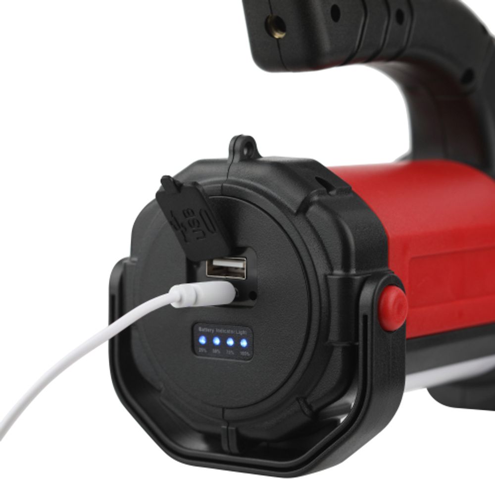 Светодиодный фонарь ЭРА PA-607 прожектор аккумуляторный 8 Вт, литий, поворотная ручка, Альфа | Прожекторные фонари