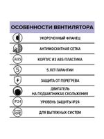 Вентилятор накладной REST D125 сетка ERA