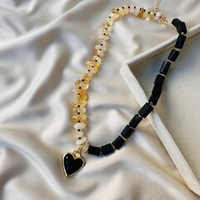 Колье "Сердце силы" с цитрином и шунгитом