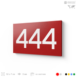 Номер на дверь 444, табличка на дверь для офиса, квартиры, кабинета, аудитории, склада, красная 120х70 мм, Айдентика Технолоджи