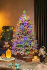 Искусственная елка Аляска заснеженная 270 см., 700 мульти. теплых белых LED ламп, литая+пвх, ЕлкиТорг (195270)