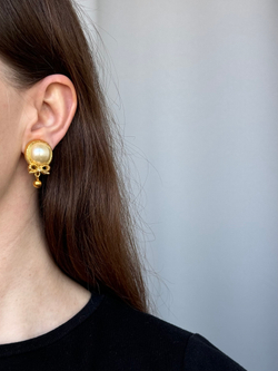 Клипсы с бантиками и «жемчугом» Sonia Rykiel