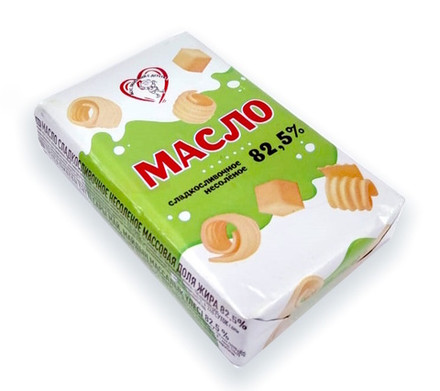 Масло сливочное "Вкус, знакомый с детства" 82,5% 180г. Молочный Мир