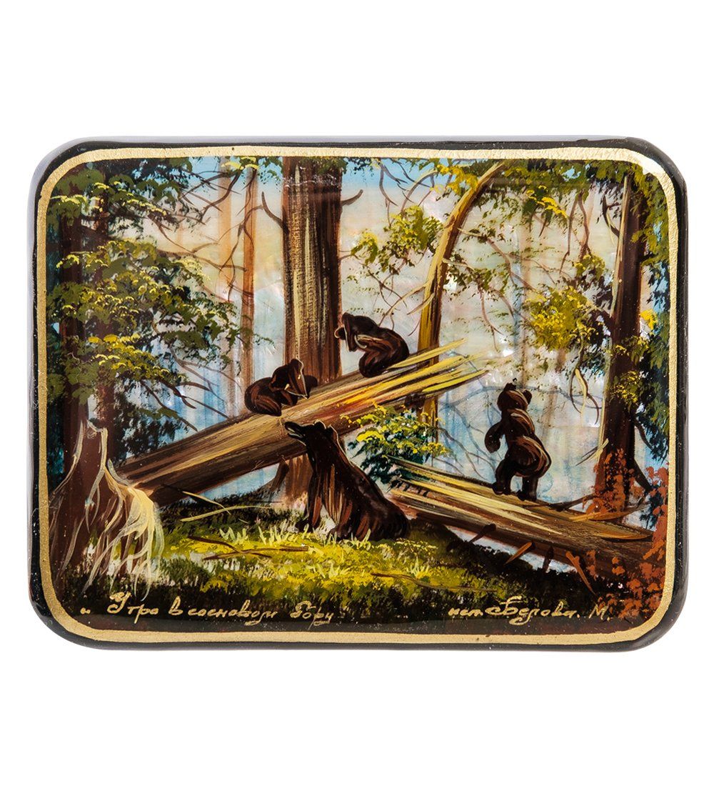 Народные промыслы ШК-55/128 Шкатулка «Утро в сосновом лесу»