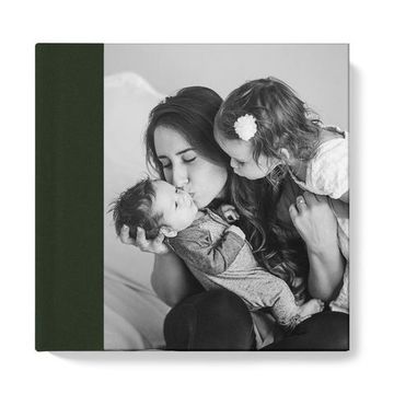 20x20 фотокнига с фото-обложкой + текстильный торец "Khaki"