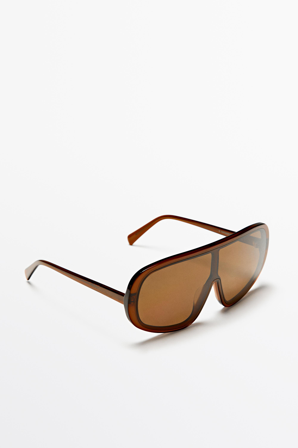 Massimo Dutti Массивные солнцезащитные очки с облегающей оправой, карамельный