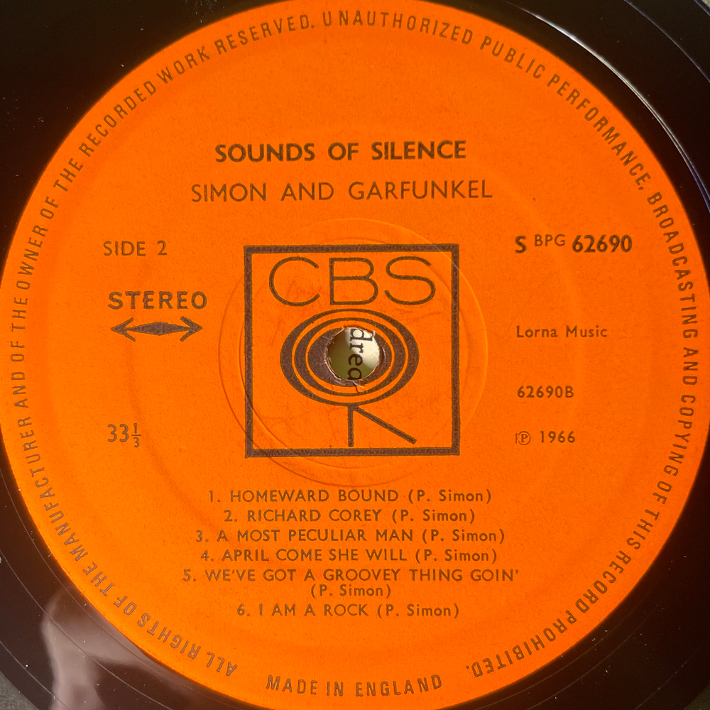 Simon & Garfunkel ‎– Sounds Of Silence (Англия 1966г.)